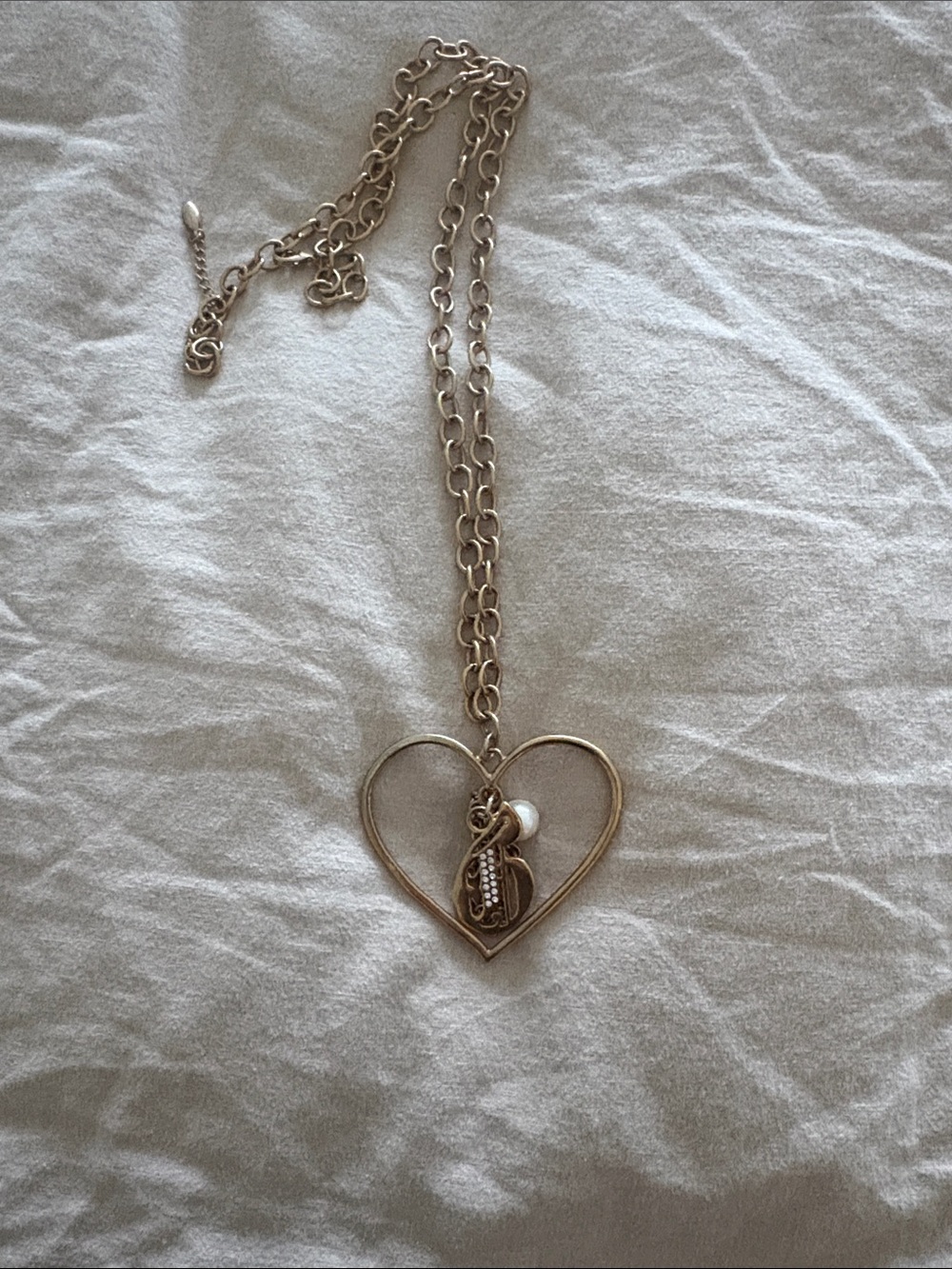 GX by Gwen Stefani Gold Heart Pendant Necklace with Pearl and Charm